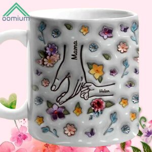 Mom You Hold My Hand Also My Heart Family 3D Mug