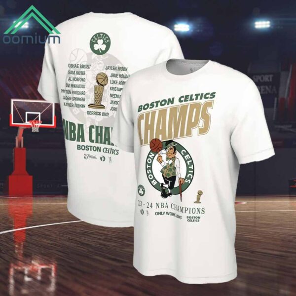 Boston Celtics 2024 Finals Champions Celebration Roster Shirt