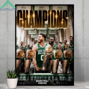 Celtics Defeat The Dallas Mavericks To Win The 2024 Championship Poster