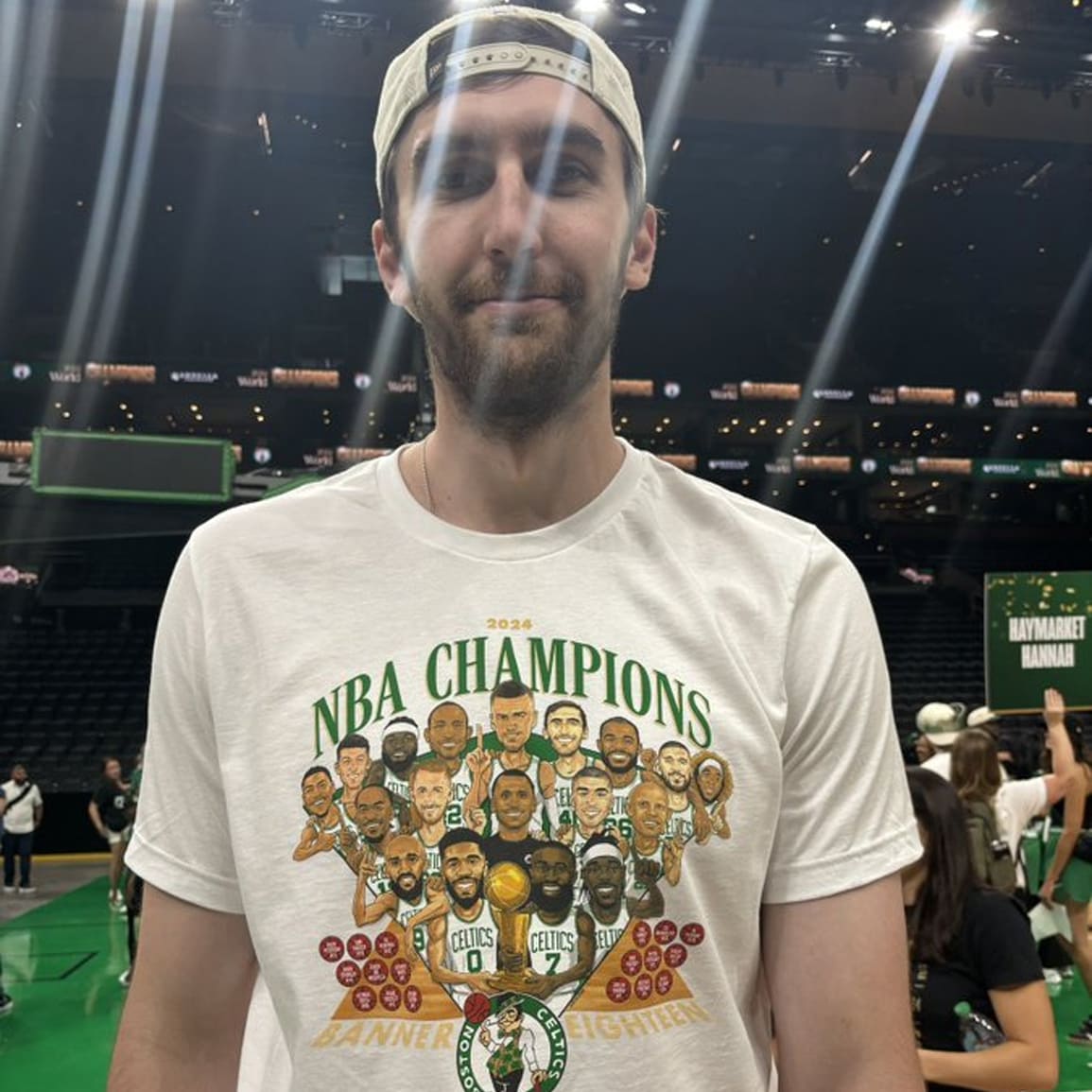 Celtics Parade Luke Kornet 2024 Champions Banner Eighteen Shirt