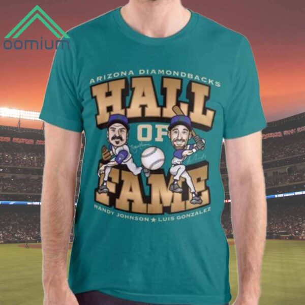Diamondbacks Luis Gonzalez Randy Johnson Hall of Fame Shirt 2024 Giveaway 1