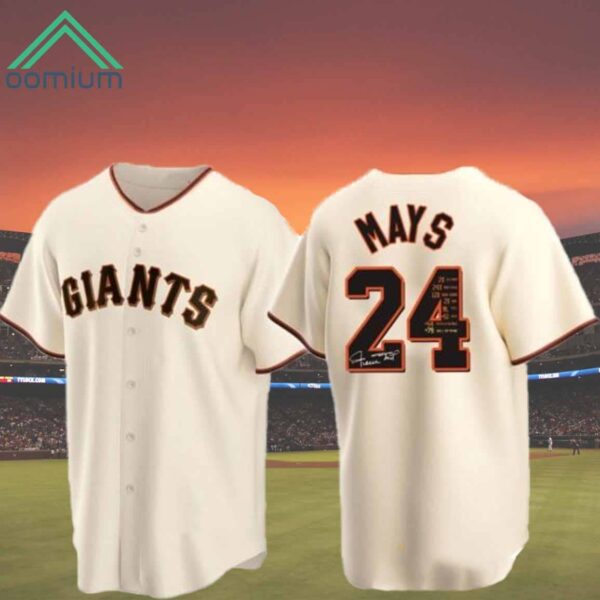 Giants Willie Mays 24 Baseball Jersey