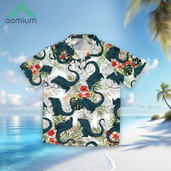 Godzilla Tropical Hibiscus Hawaiian Shirt