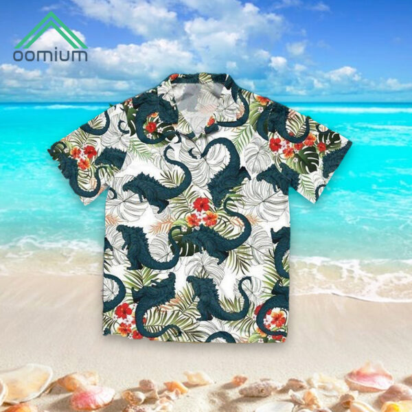 Godzilla Tropical Hibiscus Hawaiian Shirt