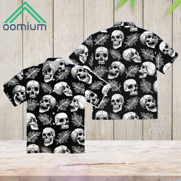 Hawaiian Skull Print Short Sleeve Hawaiian Shirt