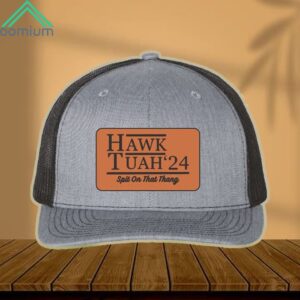 Hawk Tuah 24 Spit On That Thang Leather Patch Hat