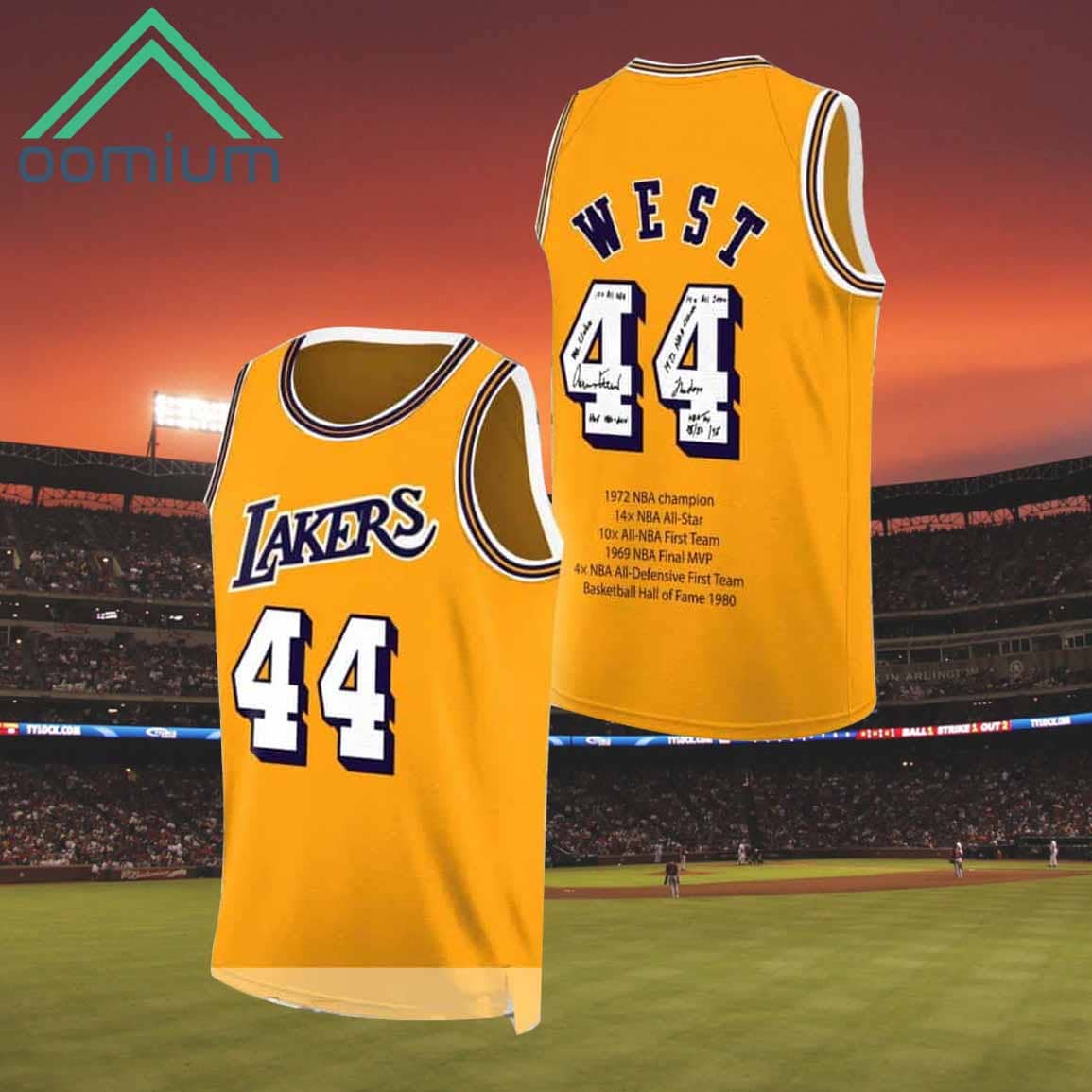 Jerry West Lakers Jersey Inscribed with Career Stats Basketball Jersey ...