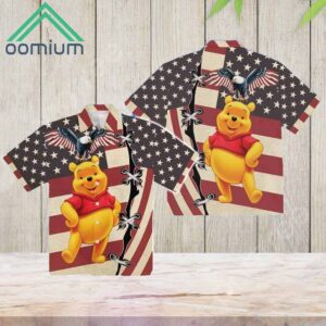 Pooh Bear 4th July US Flag Patriot Day Winnie The Pooh Hawaiian Shirt