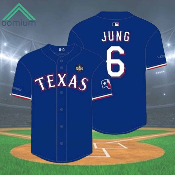 Rangers Josh Jung Replica Postseason Jersey 2024 Giveaway 1