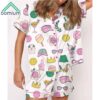 Retro Pink Pickleball Satin Pajama Set