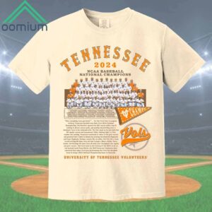 Tennessee 2024 Baseball National Champions Team Photo Nil Shirt