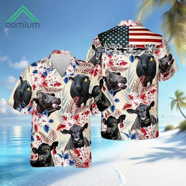 Wagyu Pattern US FLAG Hawaiian Shirt