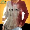 Blood I'm Fine Halloween Print Crew Neck Sweatshirt