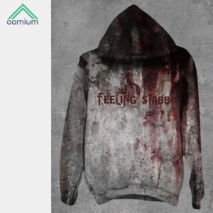 Bloody Halloween Feeling Stabby Print Hoodie