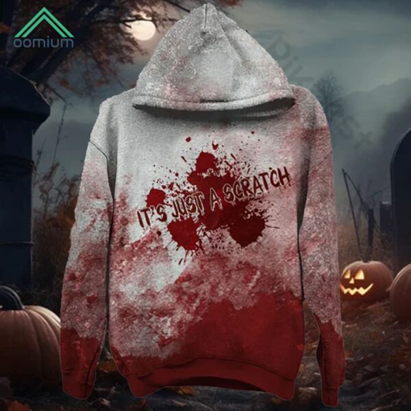 Bloody Halloween It's Just A Scratch Print Hoodie