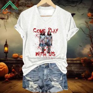 Come Play With Us Halloween Print Casual Shirt