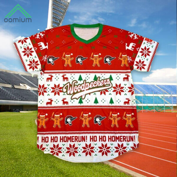 Fayetteville Woodpeckers Ho Ho Homerun Ugly Christmas Sweater Jersey Giveaway 2024 1