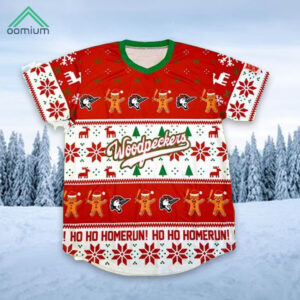 Fayetteville Woodpeckers Ho Ho Homerun Ugly Christmas Sweater Jersey Giveaway 2024
