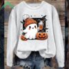 Halloween Cute Ghost Crew Neck Sweatshirt