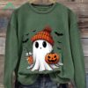 Halloween Ghost Print Casual Sweatshirt