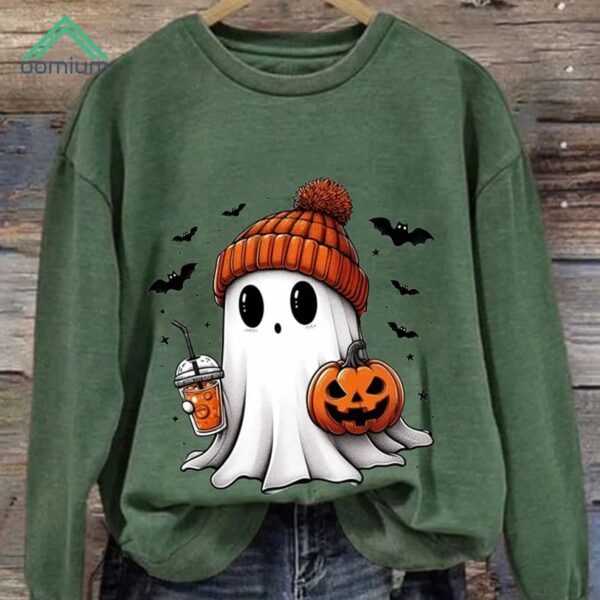 Halloween Ghost Print Casual Sweatshirt