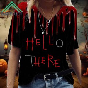 Hello There Hell Here Print T Shirt