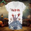 Help Us Halloween Blood Print Shirt