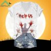 Help Us Halloween Blood Print Shirt