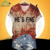 He's Fine Bloody Print V Neck T Shirt