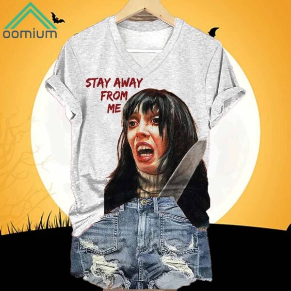 Horrible Stay Away From Me Print Casual Shirt