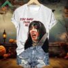 Horrible Stay Away From Me Print Casual Shirt