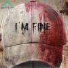 I’m Fine Bloody Halloween Printed Hat