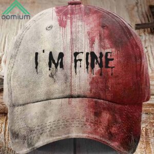 I’m Fine Bloody Halloween Printed Hat