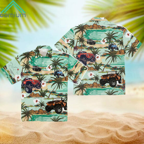 Jeep Car Tropical Pattern Summer Hawaiian Shirt