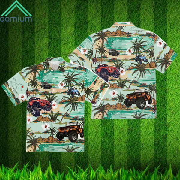 Jeep Car Tropical Pattern Summer Hawaiian Shirt