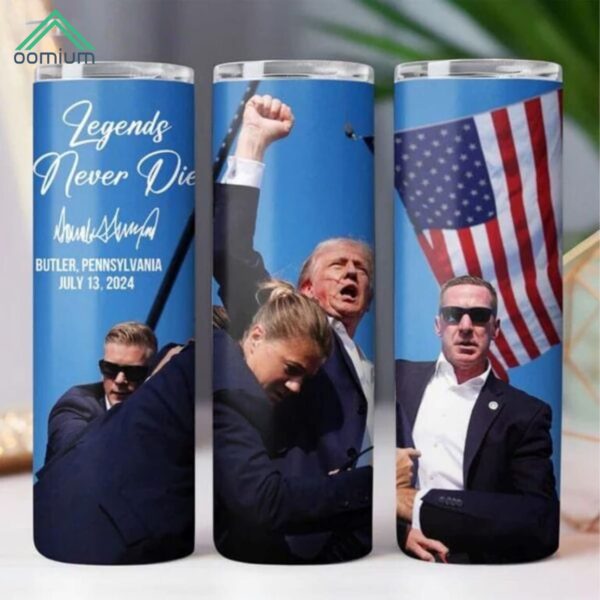 Legends Never Die Trump Fight 2024 Skinny Tumbler