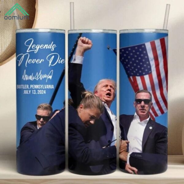 Legends Never Die Trump Fight 2024 Skinny Tumbler