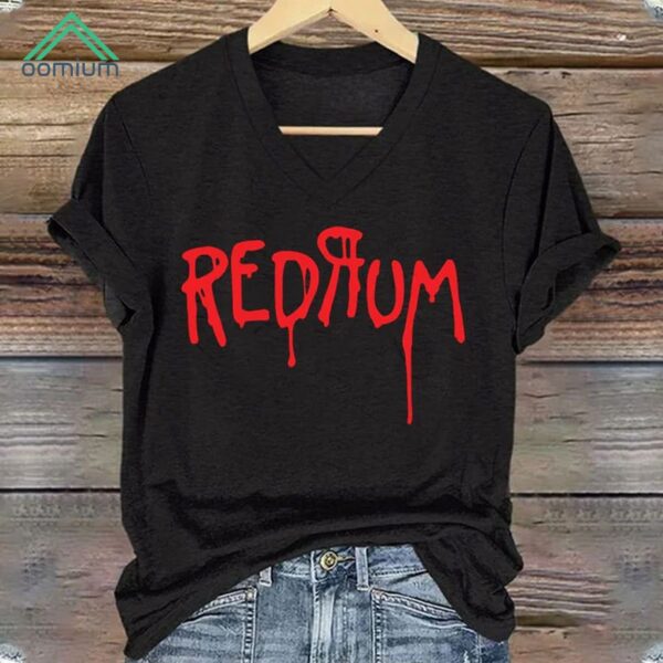 Women's Horrible Blood Redrum Print Shirt