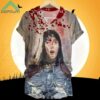 Women's Horrible Blood Stains Halloween Print Casual T Shirt