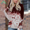 Women's Spooky Halloween Bloodstained Print Hoodie