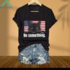 American Flag Cat Do Something V Neck Shirt 1