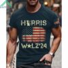 American Flag Cat Harris Walz 2024 Shirt