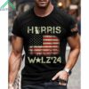 American Flag Cat Harris Walz 2024 Shirt