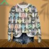 Bespectacled Cat Print Sweatshirt