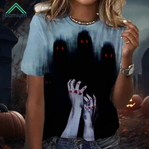 Bloodstained Ghost Halloween Print Casual Shirt