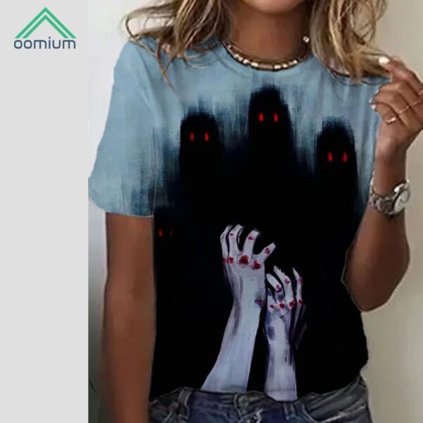 Bloodstained Ghost Halloween Print Casual Shirt