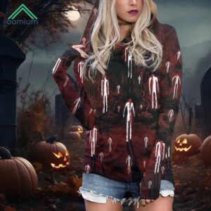 Bloodstained Ghost Halloween Print Hooded