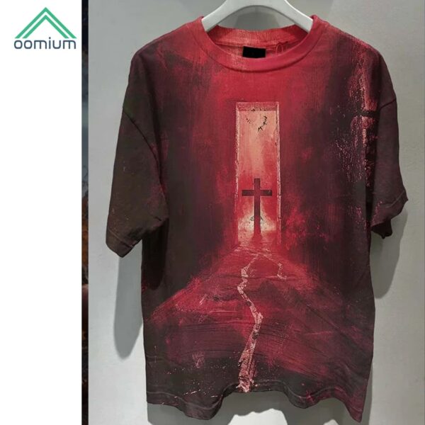 Bloody Cross Dark Horror Halloween Print Shirt