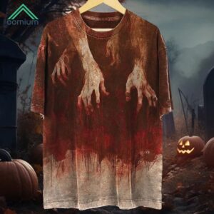 Bloody Ghost Hand Dark Halloween Print Shirt