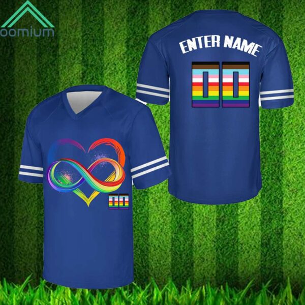 Blue Personalized LGBT Team Name And Number Football Jersey